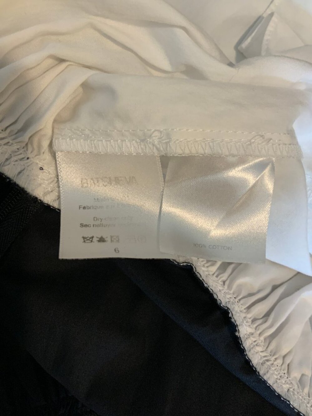 Batsheva Black & White Ruffle Pearl Button Sadie Dress, Size 6 - Picture 9 of 9